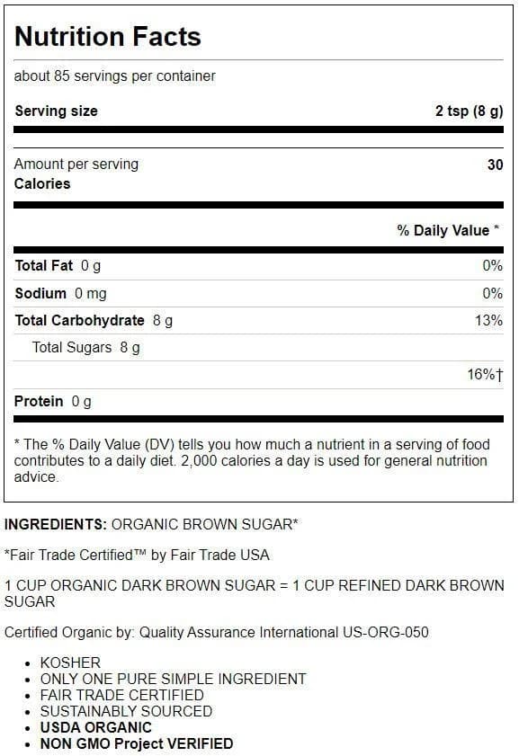 Organic Dark Brown Sugar