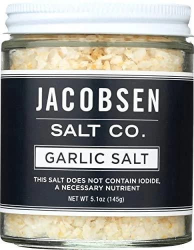 Jacobsen Salt Co, Garlic Flavor, Gourmet Infused Sea Salt, Hand-Harvested in Netarts Bay, or, Made in The USA